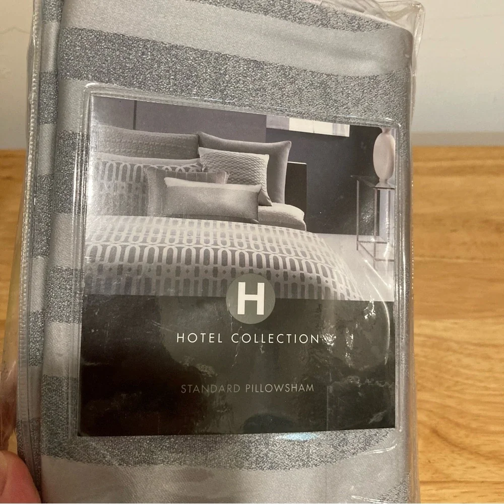Hotel Collection Long Links Silver Standard Pillowsham New Old Stock